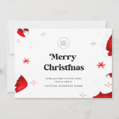 Retro Red Custom Bedrijf Logo Kerst Feestdagenkaart (Voorkant)