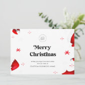 Retro Red Custom Bedrijf Logo Kerst Feestdagenkaart (Staand voorkant)