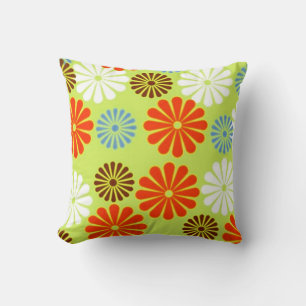 Retro Red Daisy Kussen