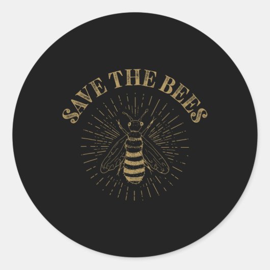Retro Red de bijen Apiary Bee Bee Aide Earth Day Ronde Sticker (Voorkant)