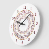 Retro Red Decorative Cirkel Grote Klok (Hoek)