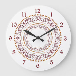 Retro Red Decorative Cirkel Grote Klok