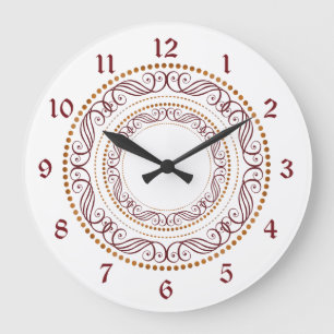 Retro Red Decorative Cirkel Grote Klok