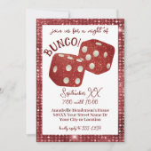 Retro Red Dice Bunco nacht Kaart (Voorkant)
