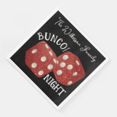 Retro Red Dice Bunco Night op zwart Servet (Hoek)
