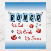 Retro Red Dice Bunco Wijn Etiket (Enkel label)