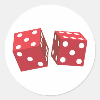 Retro Red Dice Ronde Sticker
