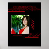 Retro Red en Black Afstuderen Poster (Voorkant)