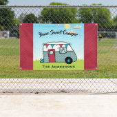 Retro Red en Blauwgroen Camper Banner (Insitu)