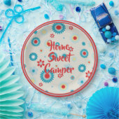 Retro Red en Blauwgroen Camper Papieren Bordje (Feest)