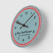 Retro Red en Blauwgroen Camper Ronde Klok (Hoek)