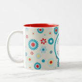 Retro Red en Blauwgroen Camper Tweekleurige Koffiemok (Links)