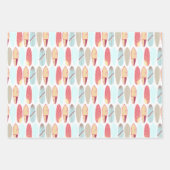 Retro Red en Blue Surfboard Patroon Inpakpapier Vel (Voorkant 2)