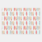 Retro Red en Blue Surfboard Patroon Inpakpapier Vel (Voorkant)