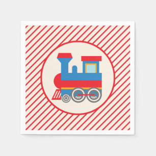 Retro Red en Blue Train Servet