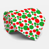 Retro Red en Green Bubble-Stippen Stropdas (Opgerold)