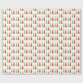 Retro Red en Green Kerstbomen Cadeaupapier (Vlak)