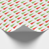 Retro Red en Green Kerstbomen Cadeaupapier (Hoek)