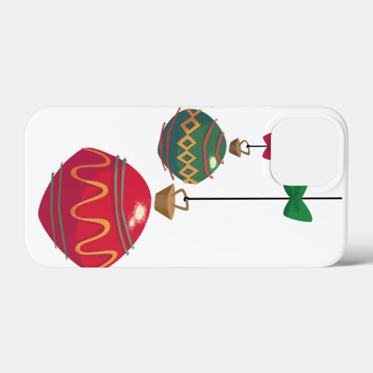 Retro Red- en Green-kerstversieringen Case-Mate iPhone Case (Achterkant (horizontaal))