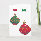 Retro Red- en Green-kerstversieringen Feestdagen Kaart (Voorkant)