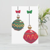 Retro Red- en Green-kerstversieringen Feestdagenkaart (Staand voorkant)