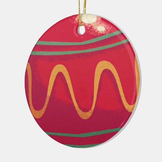 Retro Red- en Green-kerstversieringen Keramisch Ornament (Links)