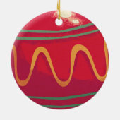 Retro Red- en Green-kerstversieringen Keramisch Ornament (Achterkant)