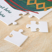 Retro Red- en Green-kerstversieringen Legpuzzel (Zijkant)