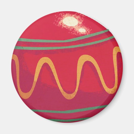 Retro Red- en Green-kerstversieringen Magneet (Voorkant)