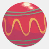 Retro Red- en Green-kerstversieringen Ronde Sticker (Voorkant)