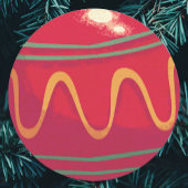 Retro Red- en Green-kerstversieringen Ronde Sticker