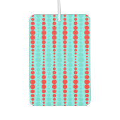 Retro Red en Turquoise Stippen Air Freshener Luchtverfrisser (Voorkant)