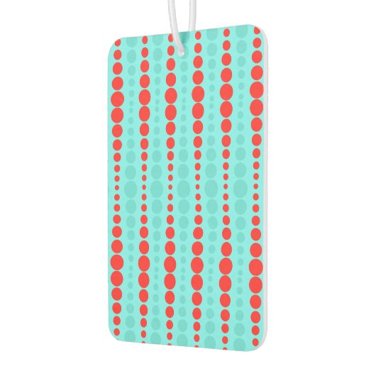 Retro Red en Turquoise Stippen Air Freshener Luchtverfrisser (Links)