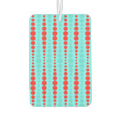 Retro Red en Turquoise Stippen Air Freshener Luchtverfrisser (Achterkant)
