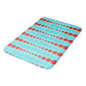 Retro Red en Turquoise Stippen Bath Mat (Gekanteld)