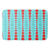 Retro Red en Turquoise Stippen Bath Mat (Voorkant)