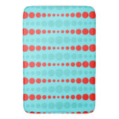 Retro Red en Turquoise Stippen Bath Mat (Voorkant Verticaal)