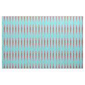 Retro Red en Turquoise Stippen Fabric Stof (Yard (91,4 cm))