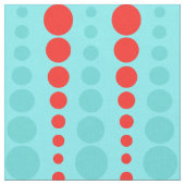 Retro Red en Turquoise Stippen Fabric Stof (Close Up)