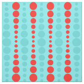 Retro Red en Turquoise Stippen Fabric Stof (Swatch)