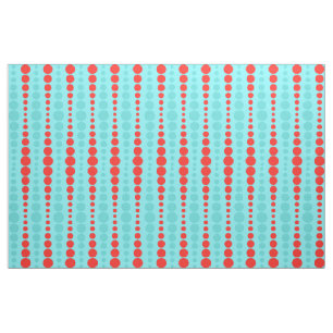Retro Red en Turquoise Stippen Fabric Stof
