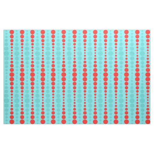 Retro Red en Turquoise Stippen Fabric Stof (Fat Quarter)