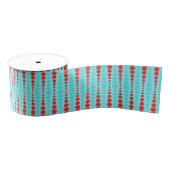 Retro Red en Turquoise Stippen Grosgrain Ribbon Grosgrain Lint (Spoel)
