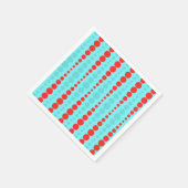 Retro Red en Turquoise Stippen Papieren servetten (Hoek)