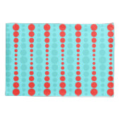 Retro Red en Turquoise Stippen Pillowcase Kussensloop (Achterkant)