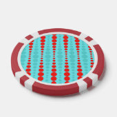 Retro Red en Turquoise Stippen Poker Chips (Enkel)