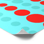 Retro Red en Turquoise Stippen Poster (Hoek)