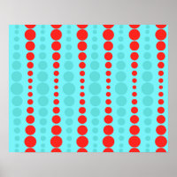 Retro Red en Turquoise Stippen Poster