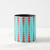 Retro Red en Turquoise Stippen Ringer Mok (Midden)