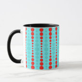 Retro Red en Turquoise Stippen Ringer Mok (Links)